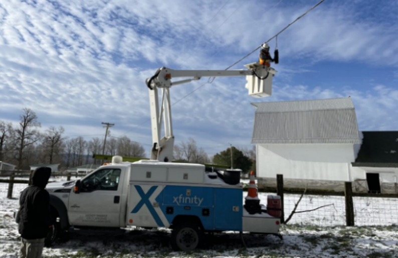 Xfinity truck in the snow