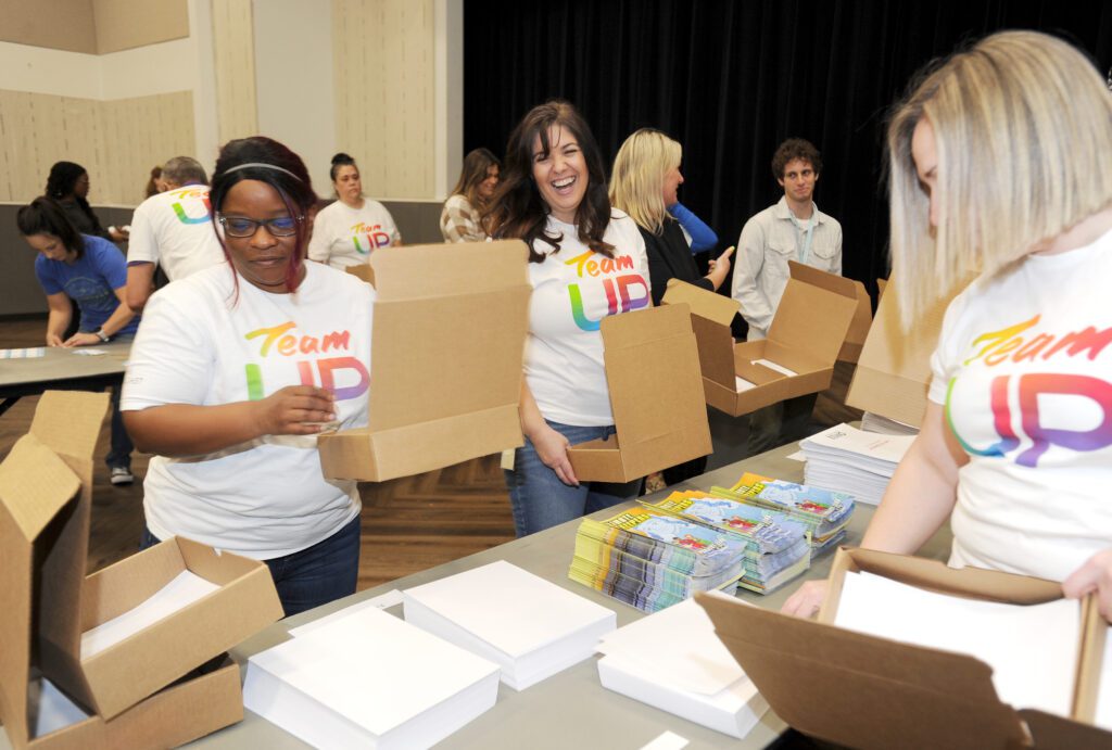 Comcast held a Project UP event to build STEM kits at OMSI. (Carlos Delgado/Comcast)