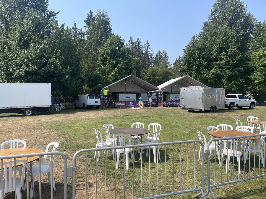 A setup of booths at the Oregon Jamboree.